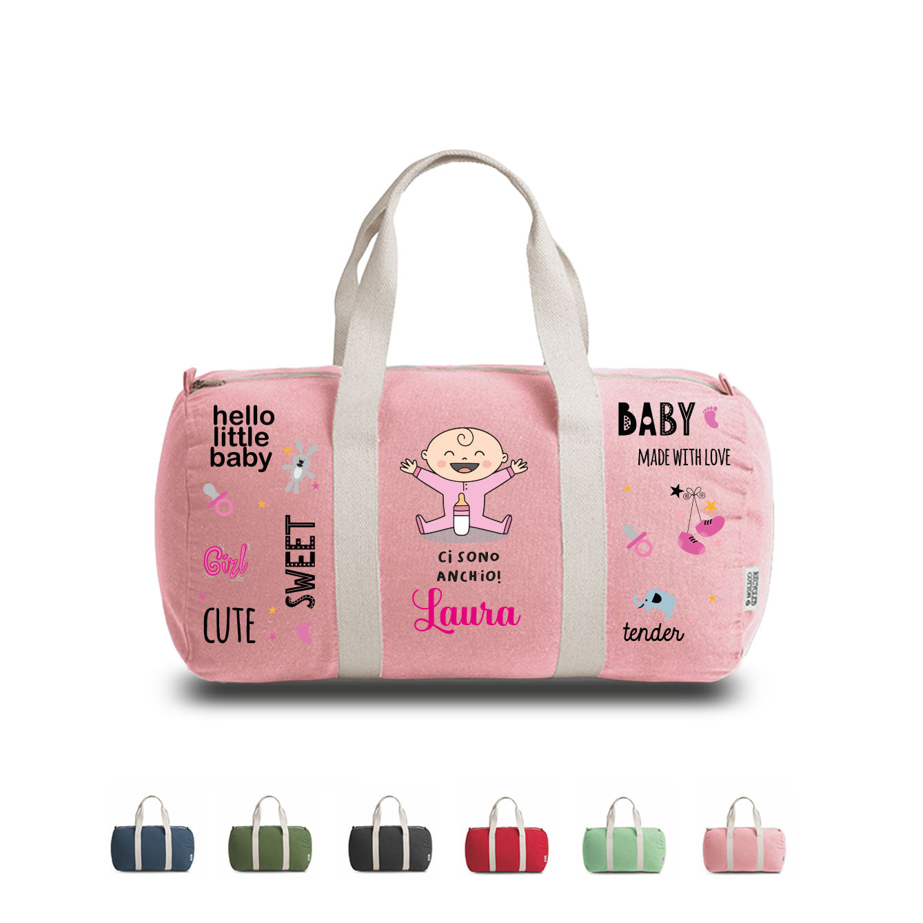 Hello baby girl - Borsa - personalizzata con nome