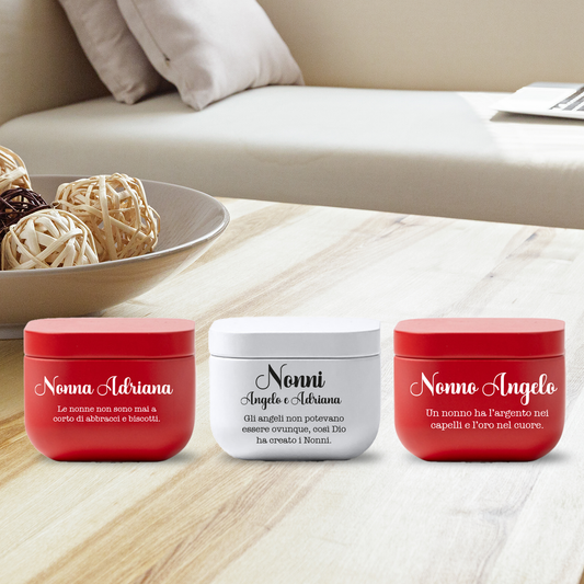 Nonni i miei angeli - Set di 3 Candele Profumate Personalizzati con nomi