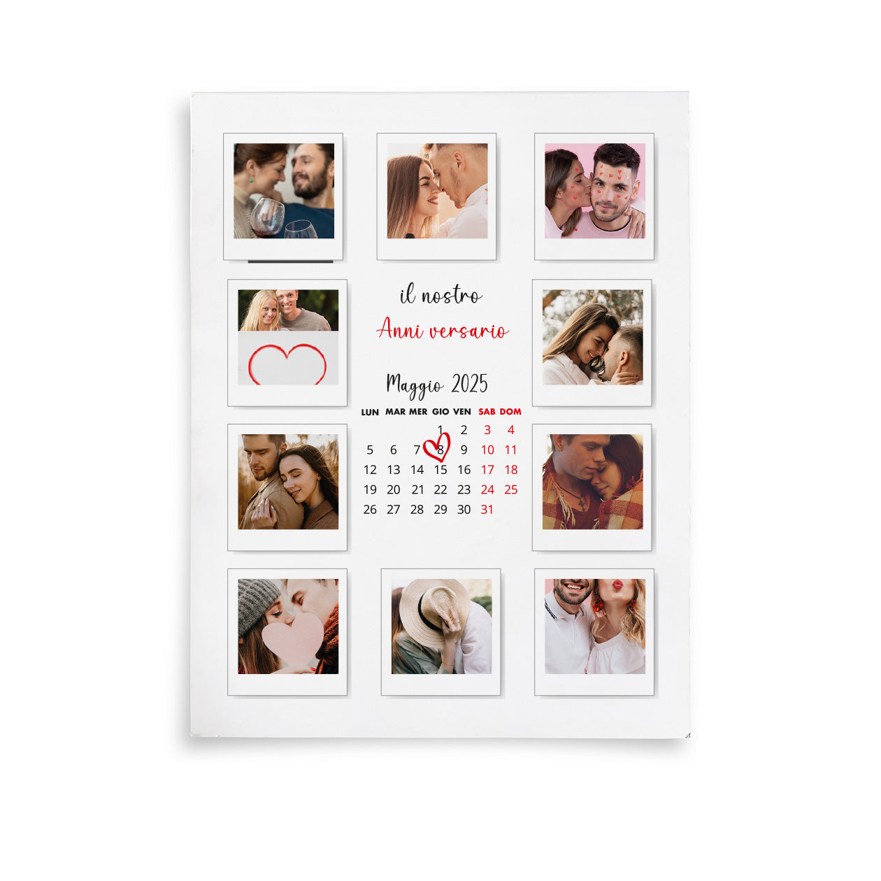 Il nostro anniversario - Tela pittorica personalizzata con foto e data