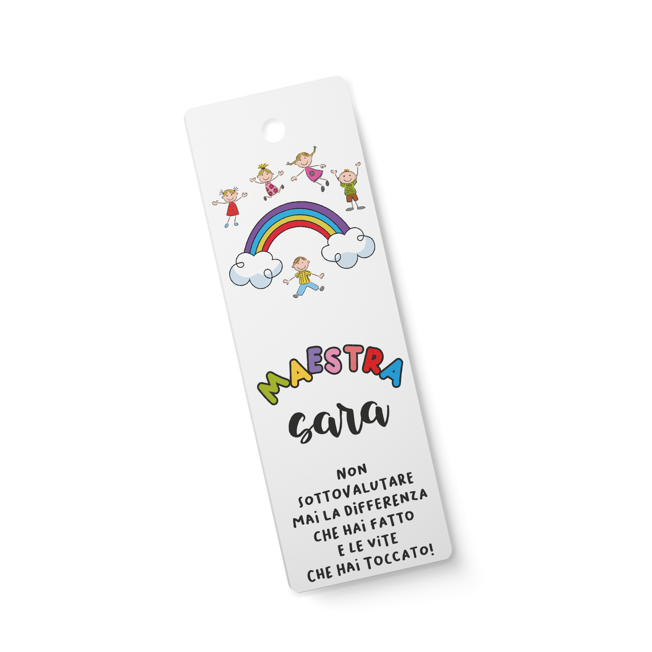 Maestra rainbow - Segnalibro personalizzato con nome