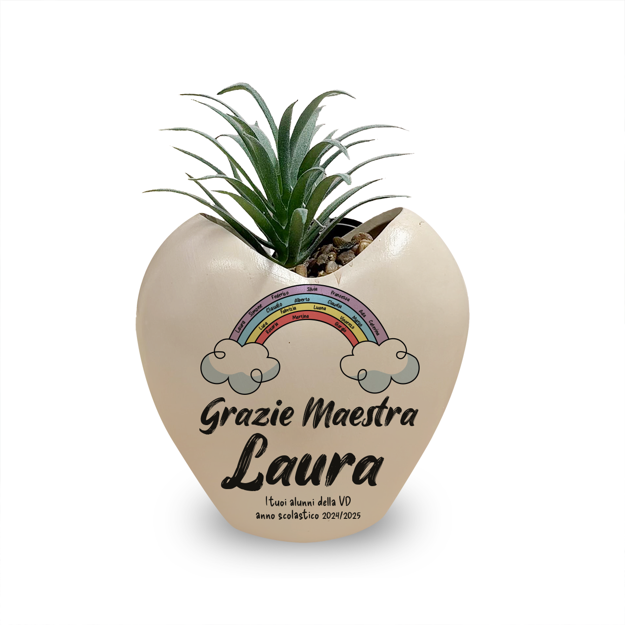 Maestra rainbow - Piantina con vaso - personalizzata