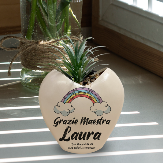 Maestra rainbow - Piantina con vaso - personalizzata