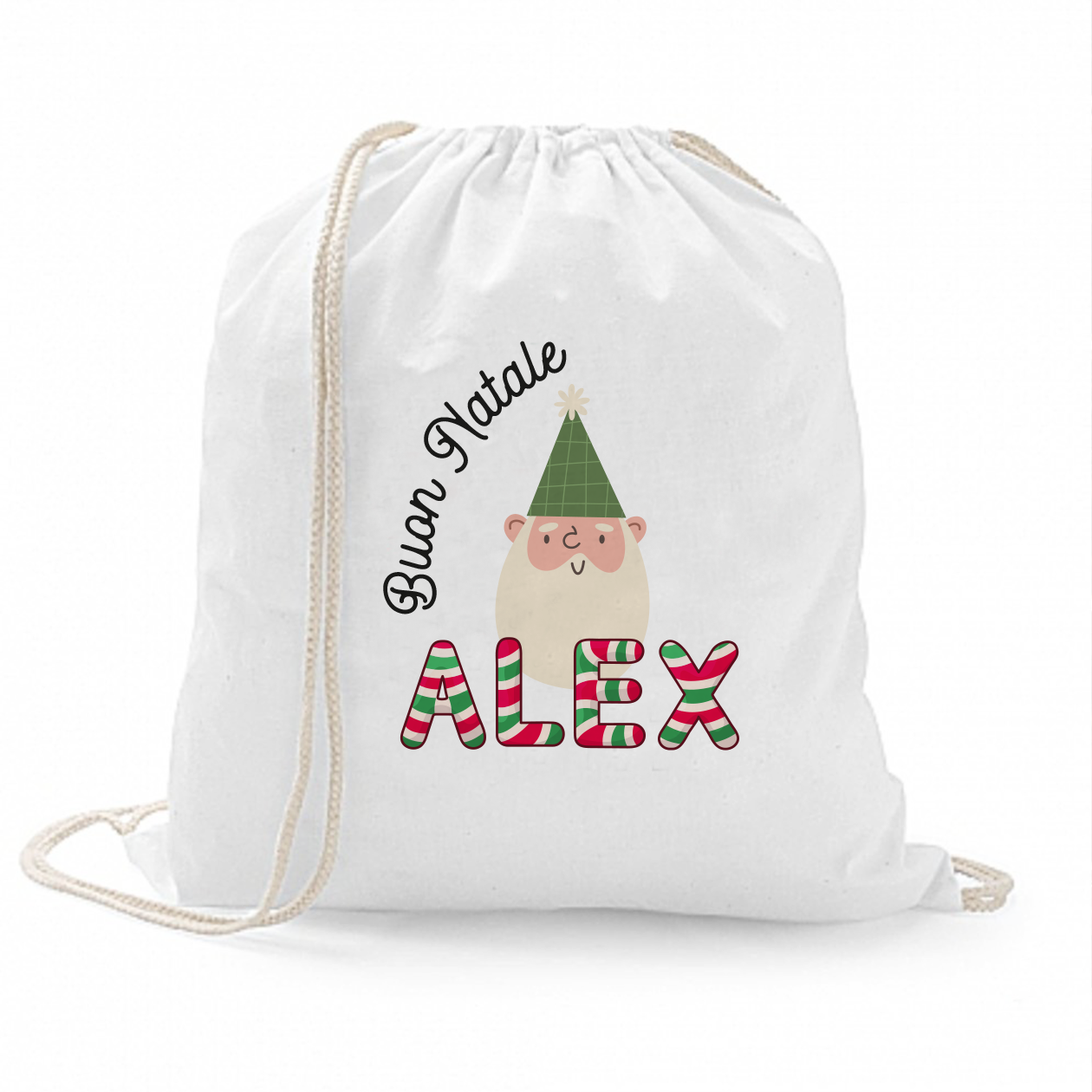 Buon Natale Green - Sacchetto - personalizzato con nome