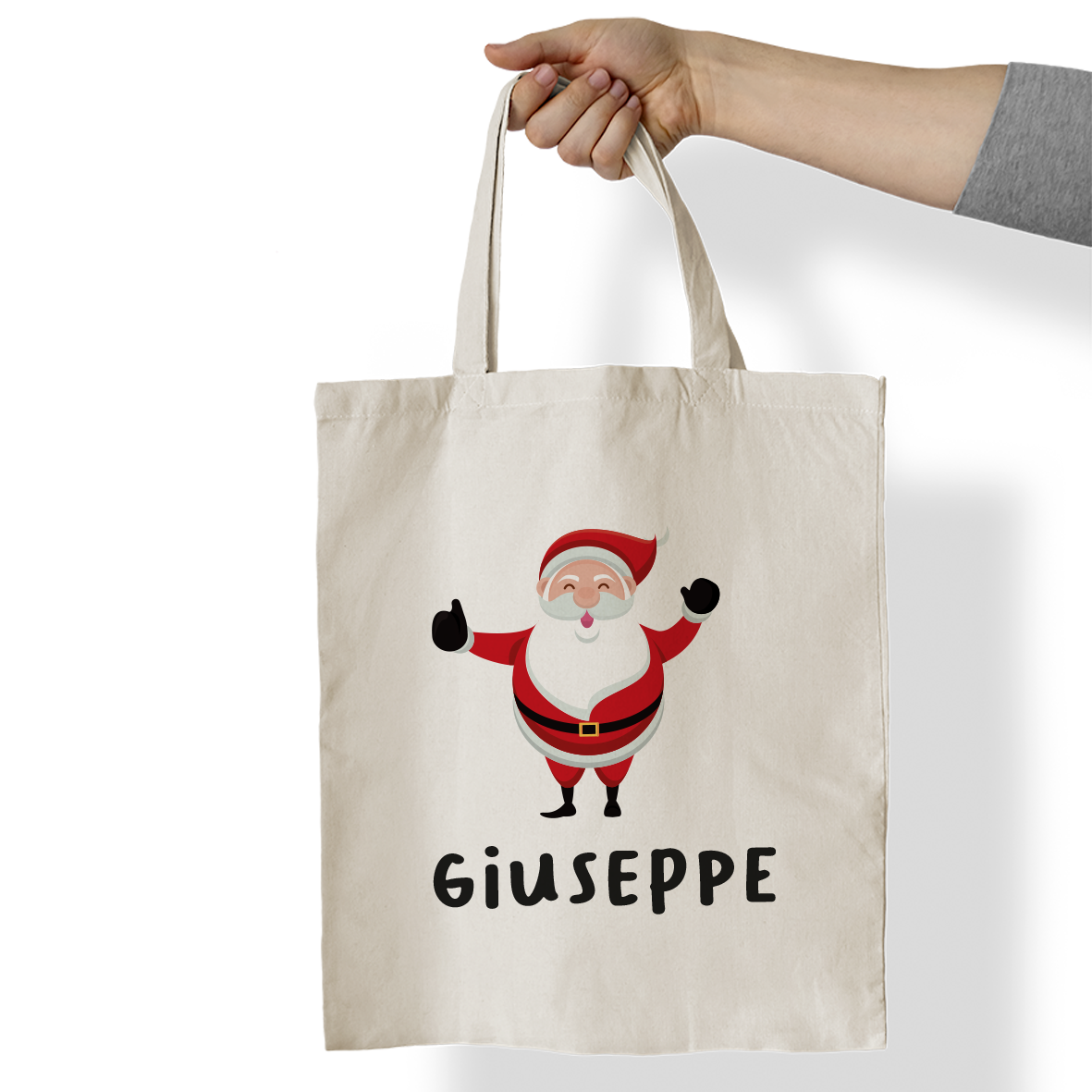 Santa Claus - Shopper In Cotone - personalizzata con nome
