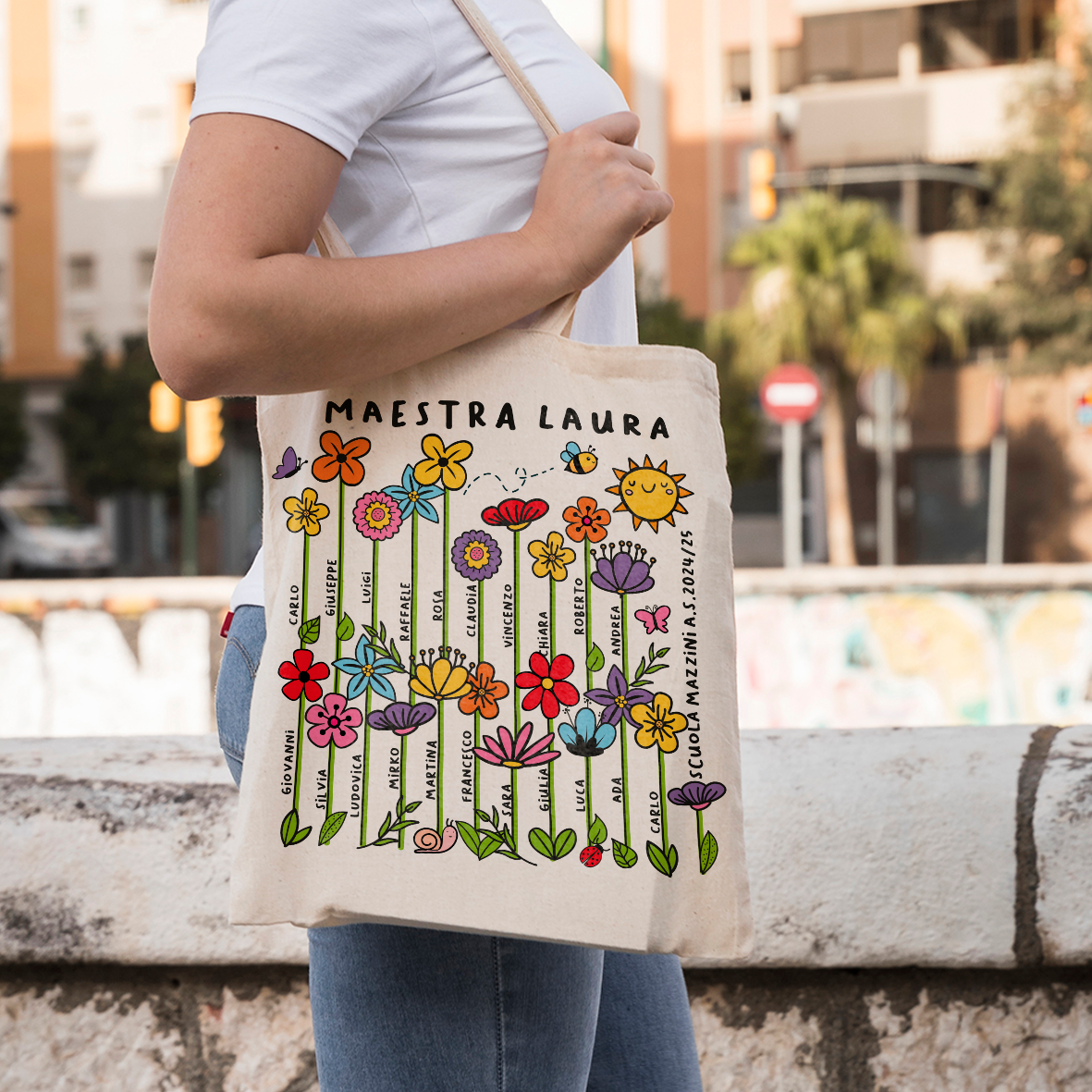 Maestra Flower - Shopper In Cotone
