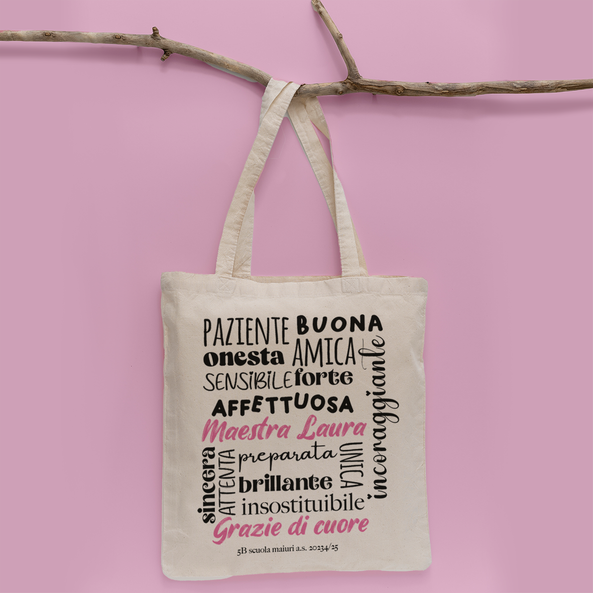 Maestra Grazie di cuore - Shopper In Cotone