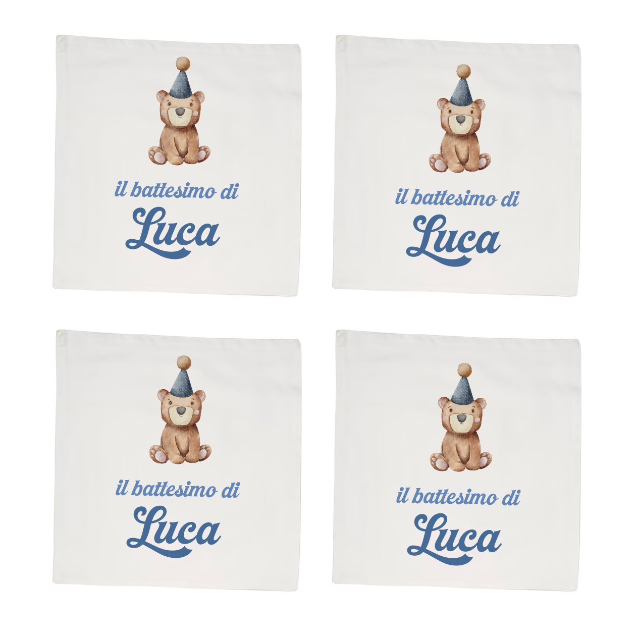 Il battesimo di... - Set 4 tovaglioli - personalizzato con nome
