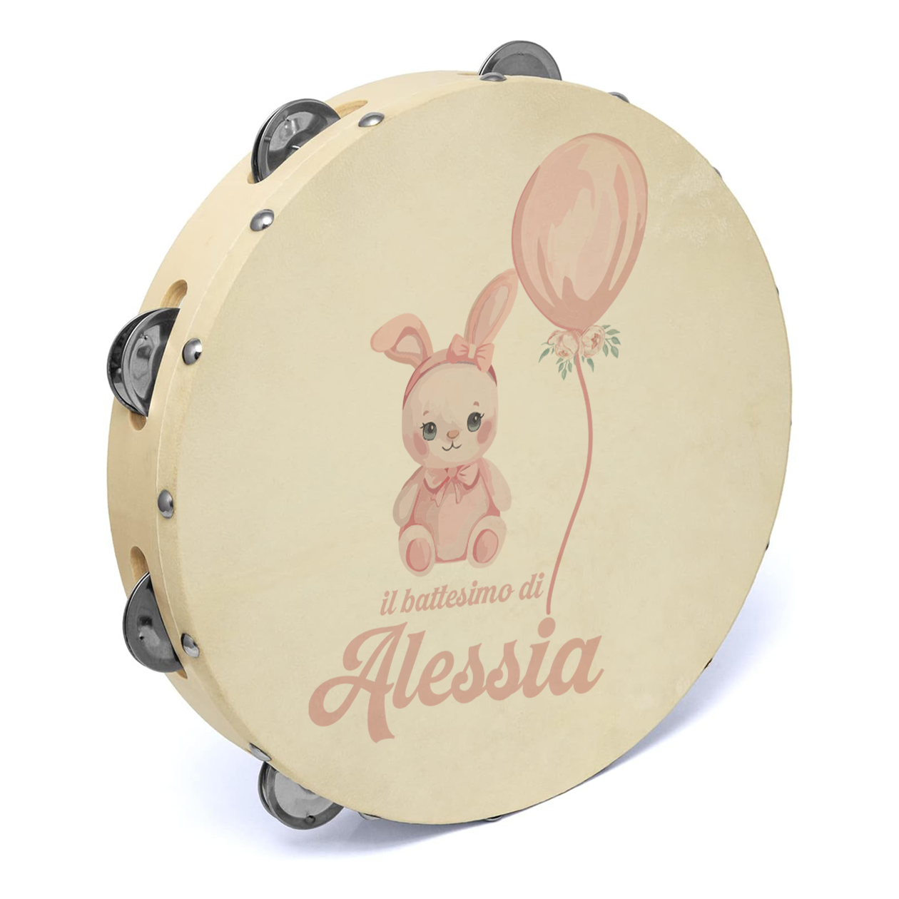 Girl - Il battesimo di... - Set da 10 Tamburelli - personalizzati con nome