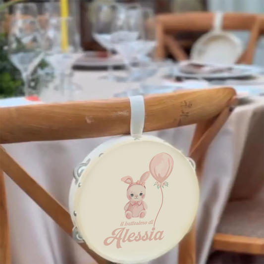 Girl - Il battesimo di... - Set da 10 Tamburelli - personalizzati con nome