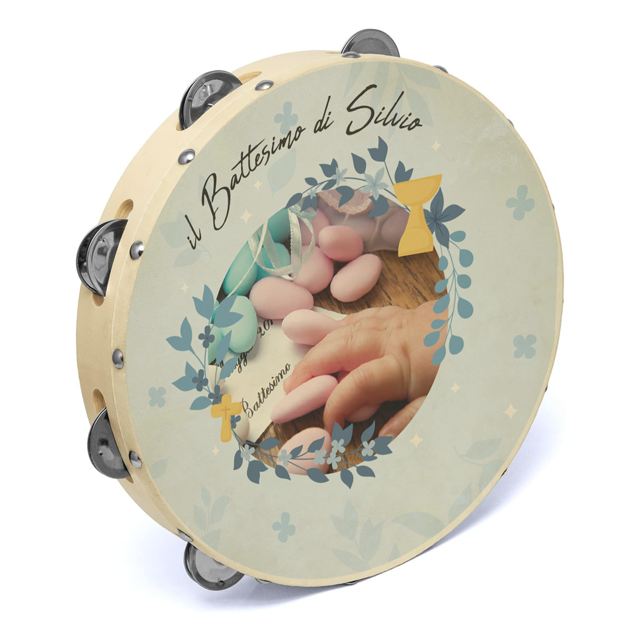 Battesimo - Set da 10 Tamburelli - personalizzati con nome