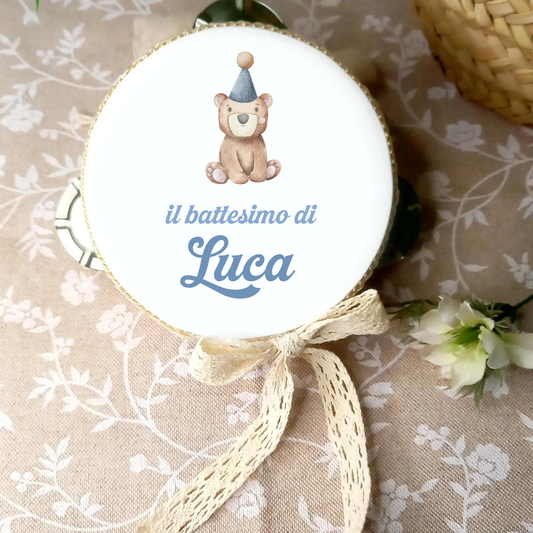 Boy - Il battesimo di... - Set da 10 Tamburelli - personalizzati con nome