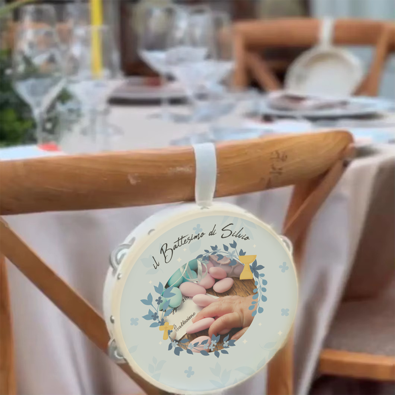 Battesimo - Set da 10 Tamburelli - personalizzati con nome