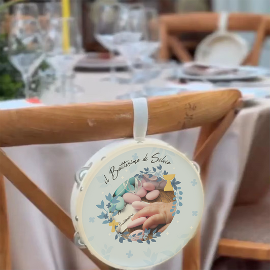 Battesimo - Set da 10 Tamburelli - personalizzati con nome