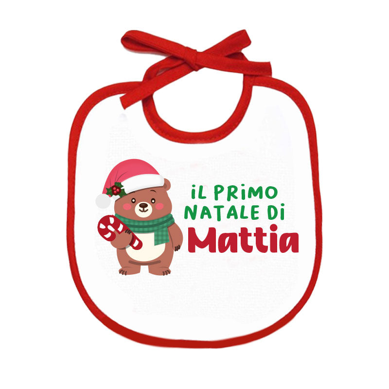Il primo Natale di... - Bavetto - personalizzato con nome