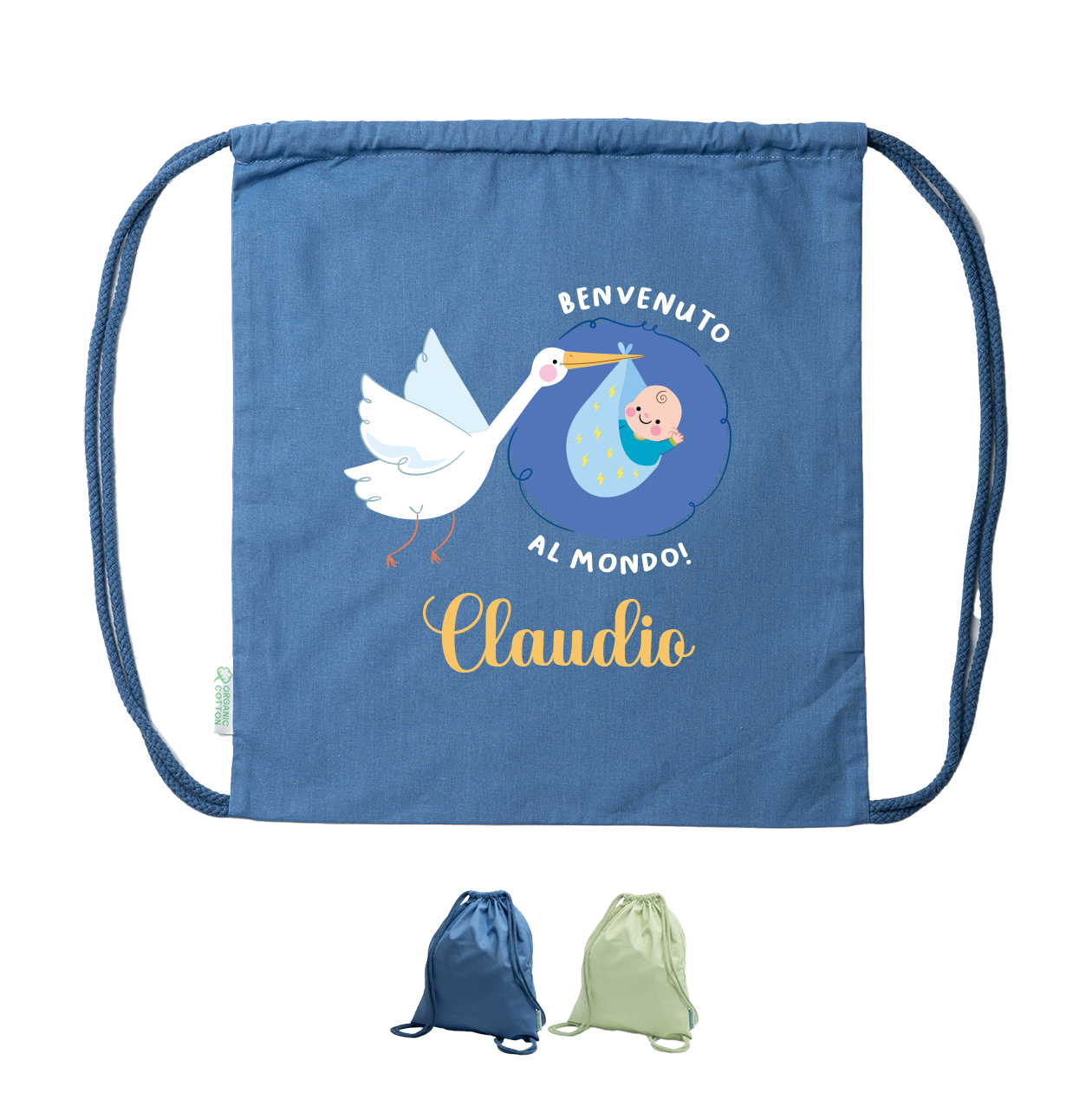 Cicogna - Sacchetto - personalizzato con nome