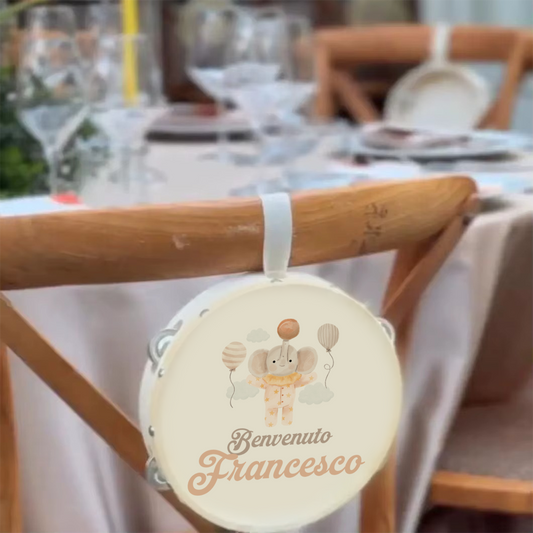 Benvenuto - Set da 10 Tamburelli - personalizzati con nome