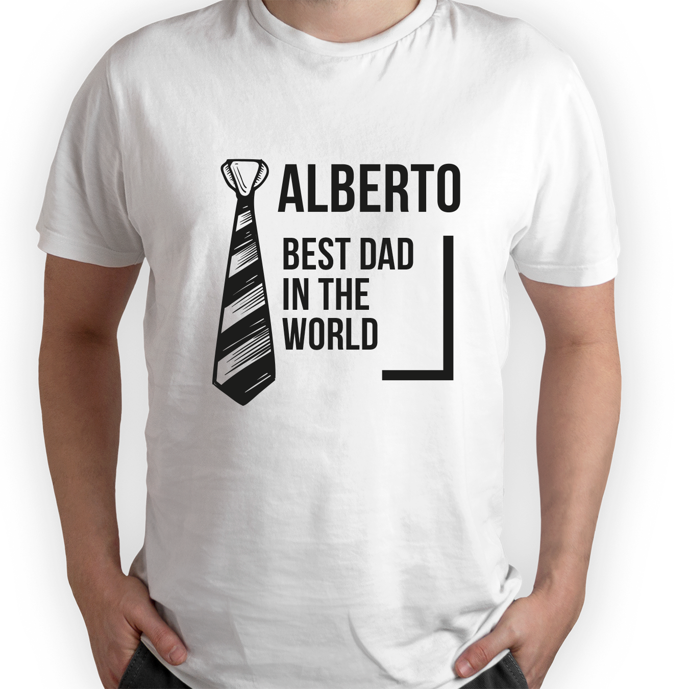Best dad in the world - T-shirt - personalizzata con nome
