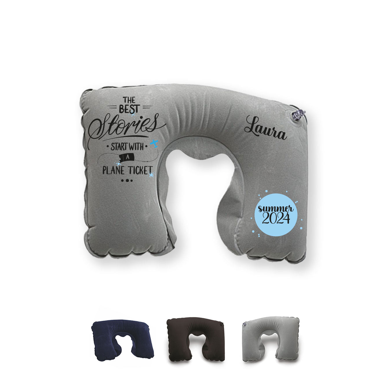 The best stories - Cuscino da viaggio - personalizzato con nomi e periodo