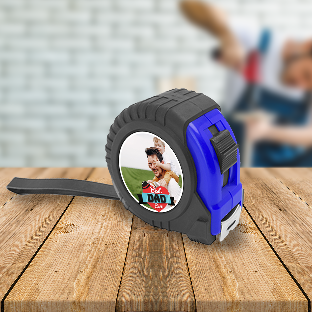 Best dad ever - Metro a rullo da 5 metri - personalizzato con foto