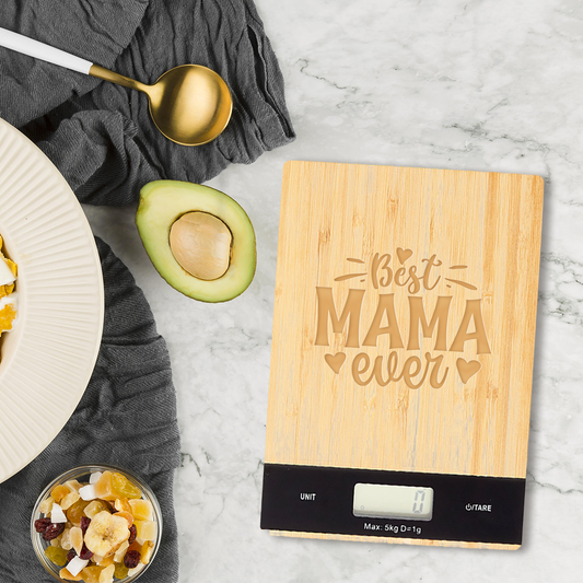 Best mama ever - Bilancia Da Cucina Digitale con incisione