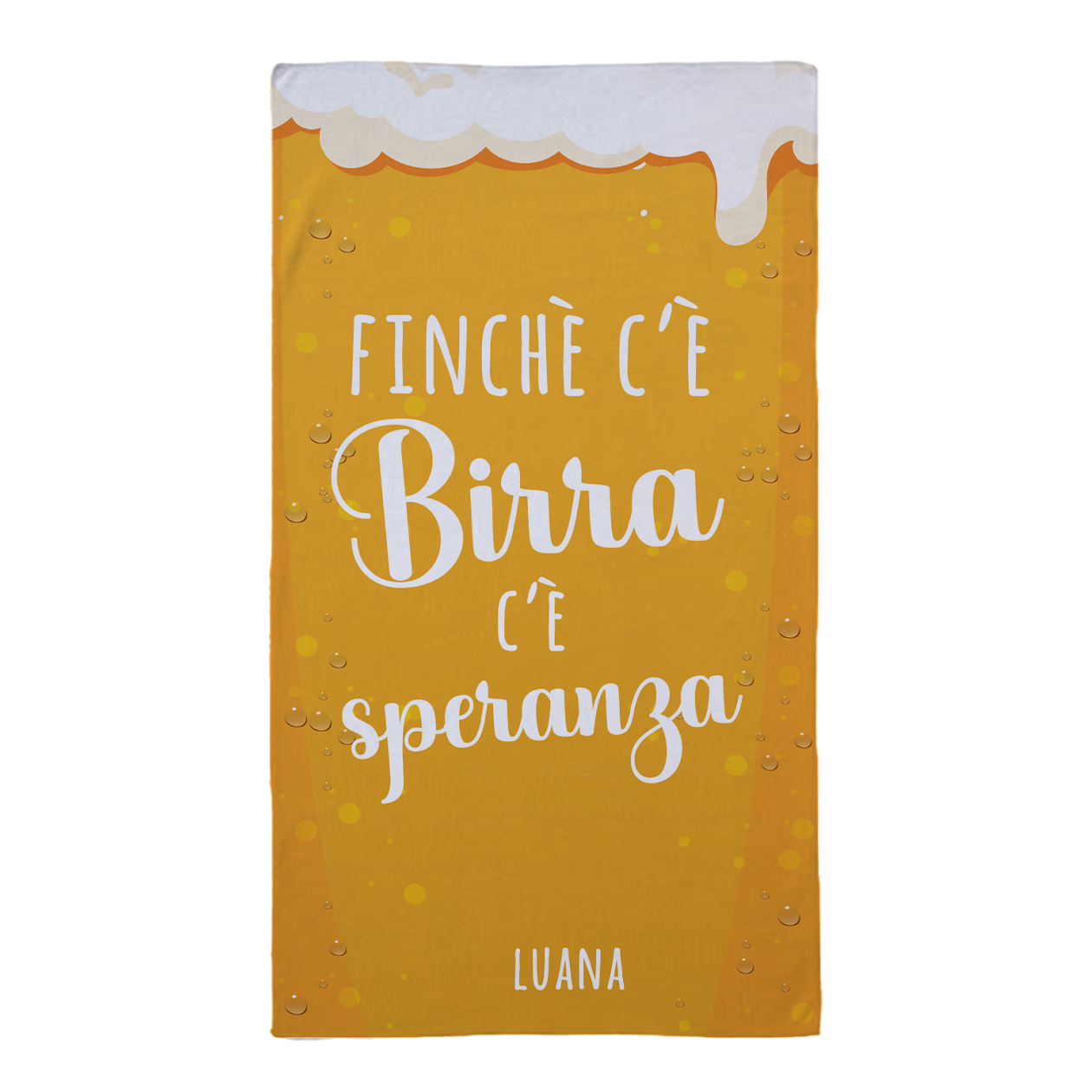 Finchè c'è birra c'è speranza - Telo Mare in microfibra