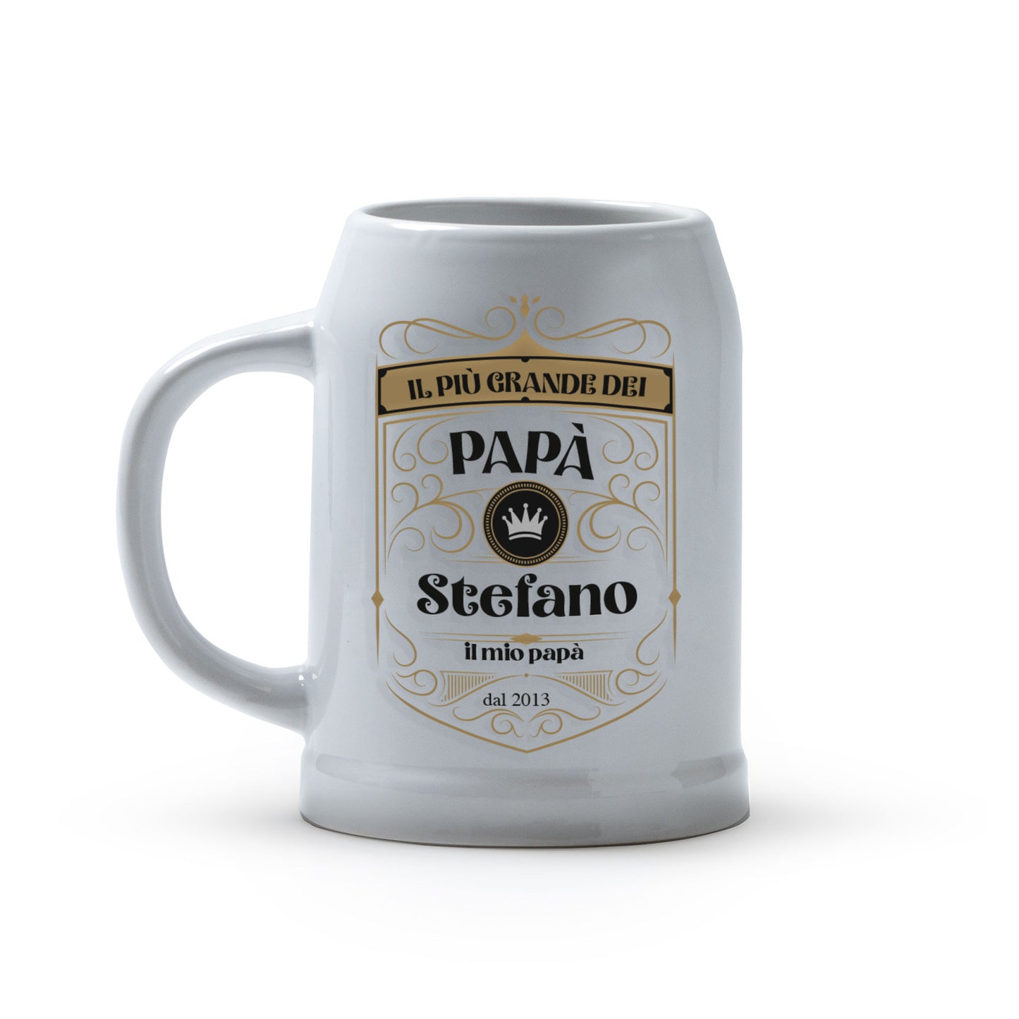 Il più grande dei papà - Caraffa in ceramica - personalizzata con nome
