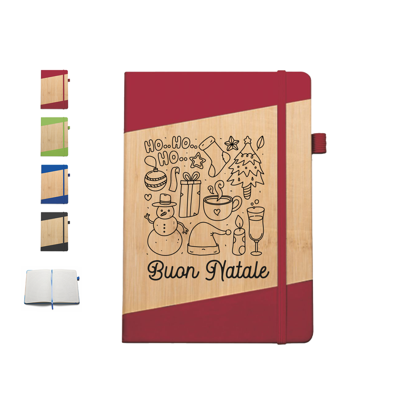 Buon Natale - Block Notes in PU a righe