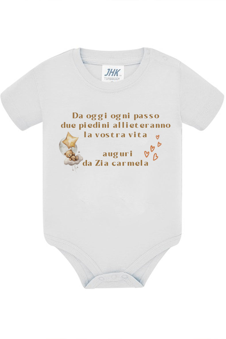 Auguri da zia - Tutina neonato - personalizzata con nome