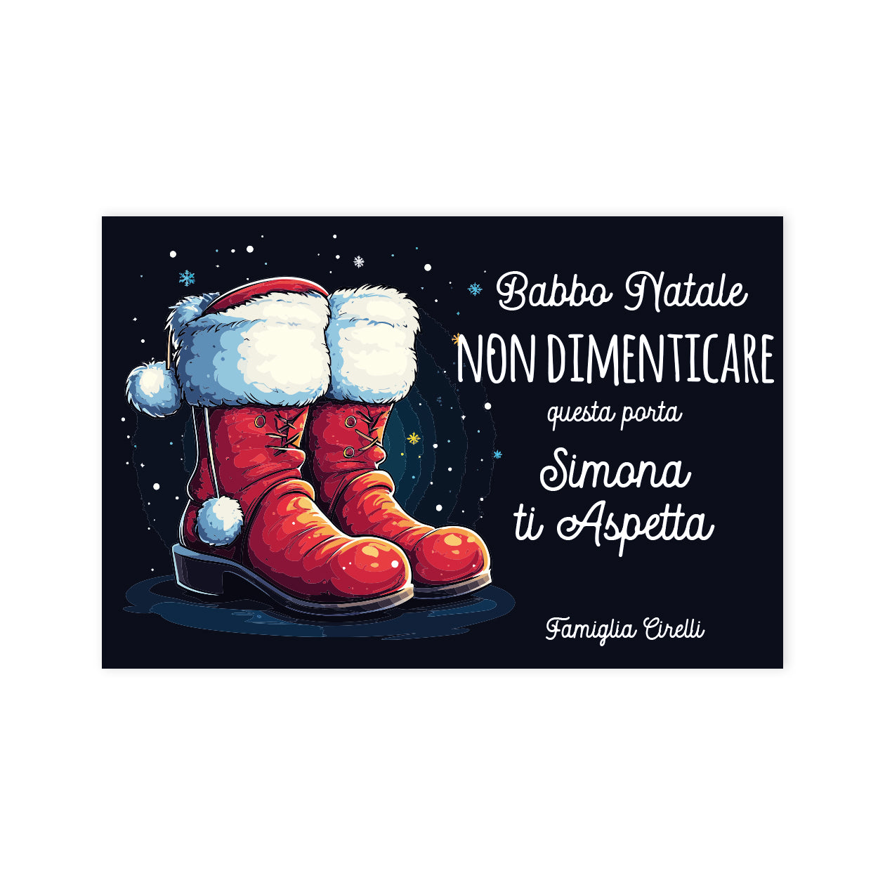 Babbo Natale non dimenticare questa porta - Tappeto - personalizzato