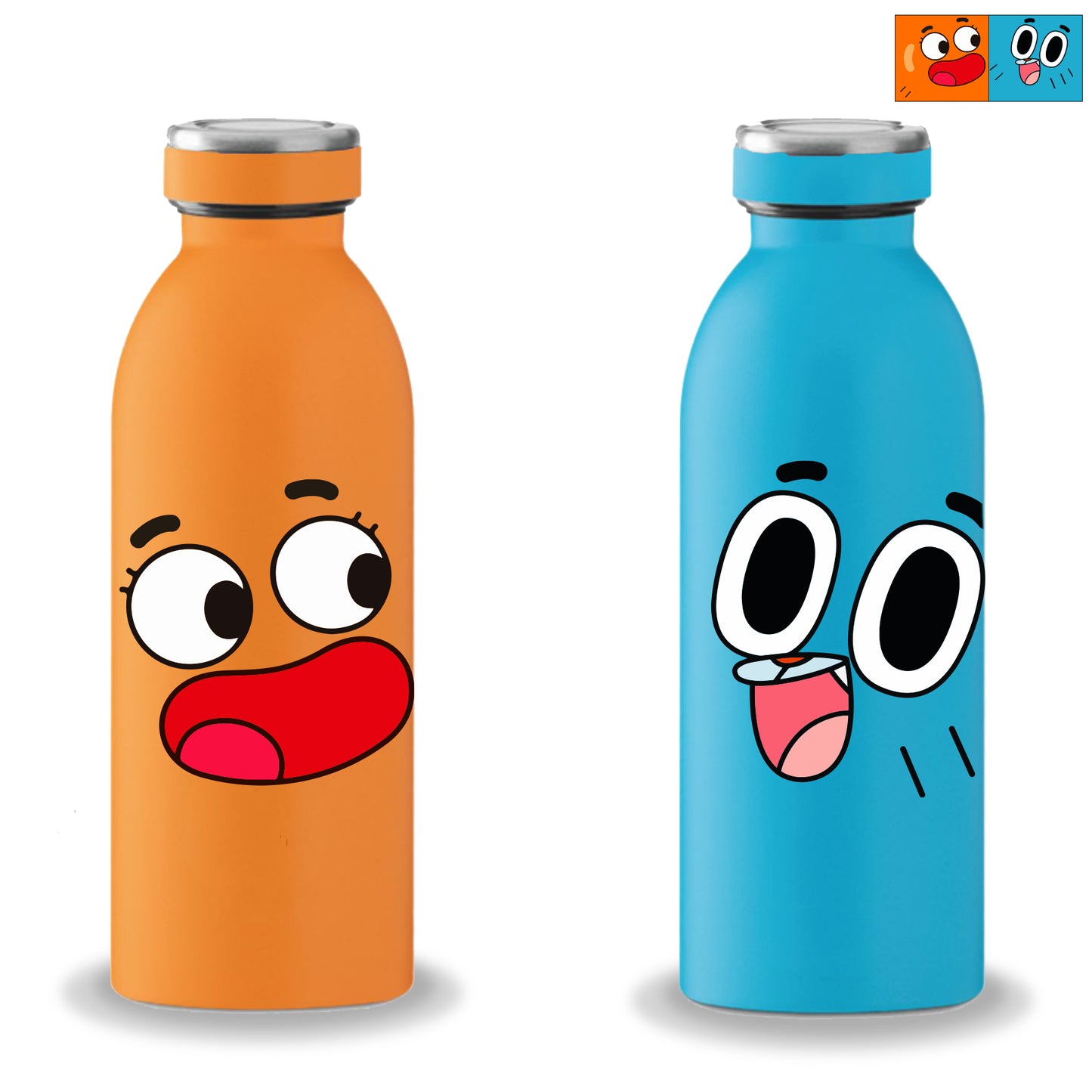 Orange and blue - Coppia borracce termiche