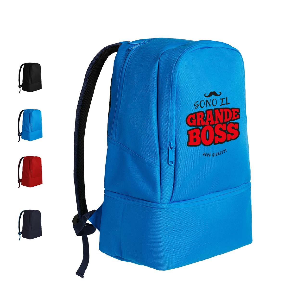 Sono il grande boss - Zaino con scomparto sul fondo rigiro portascarpe - personalizzato con nome