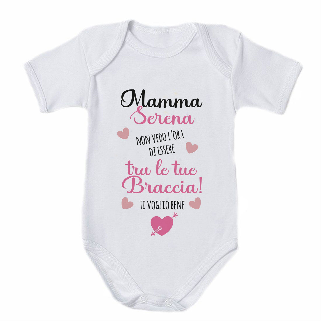 Ti voglio bene mamma - Tutina neonato - body - personalizzato con nome