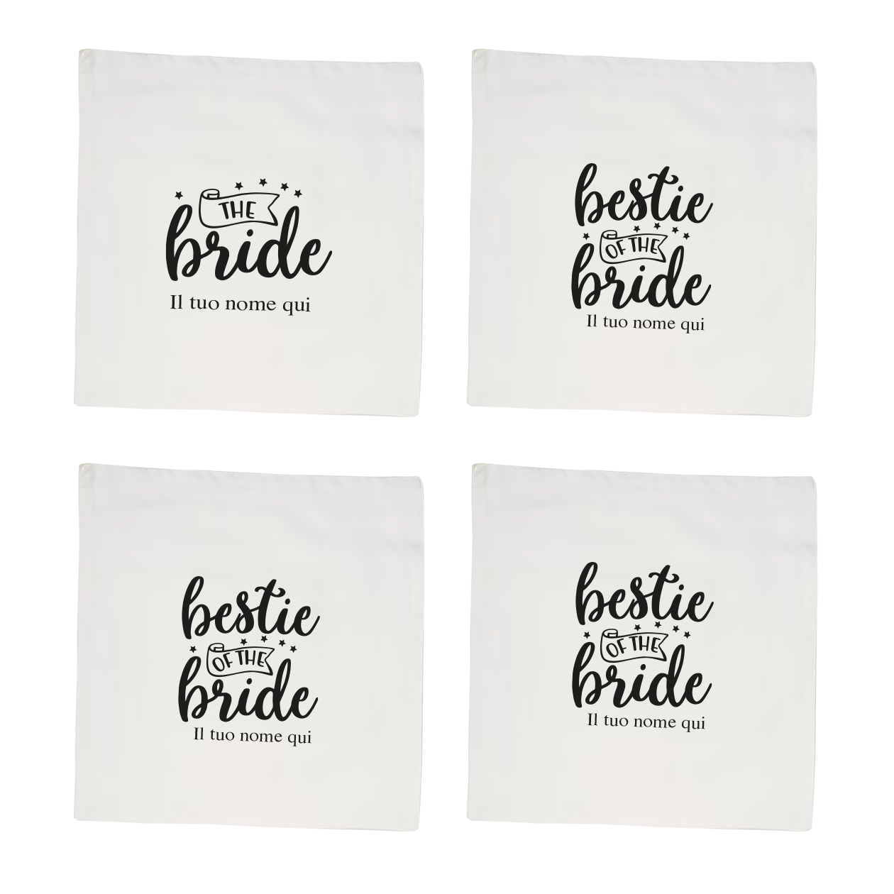 The Bride - Set 4 tovaglioli - personalizzato