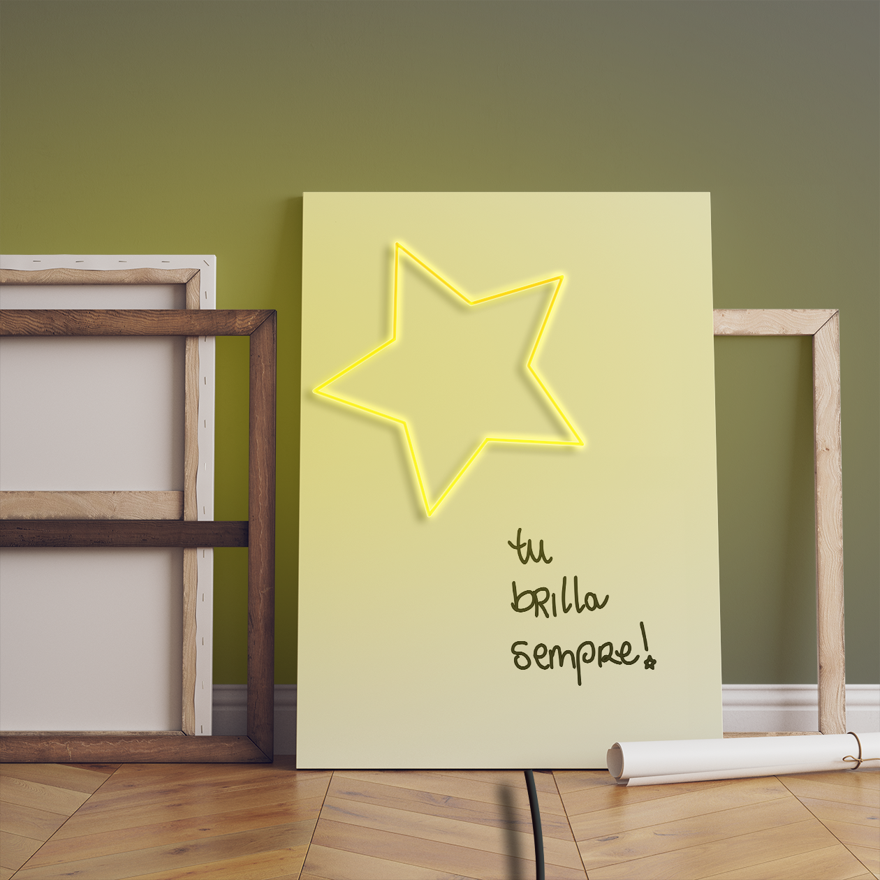 Tu brilla sempre! - Quadretto con Neon Led