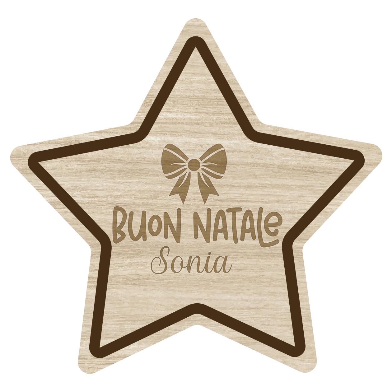 Buon Natale - Set 3 pezzi Sottobicchiere in Legno - personalizzato con nome