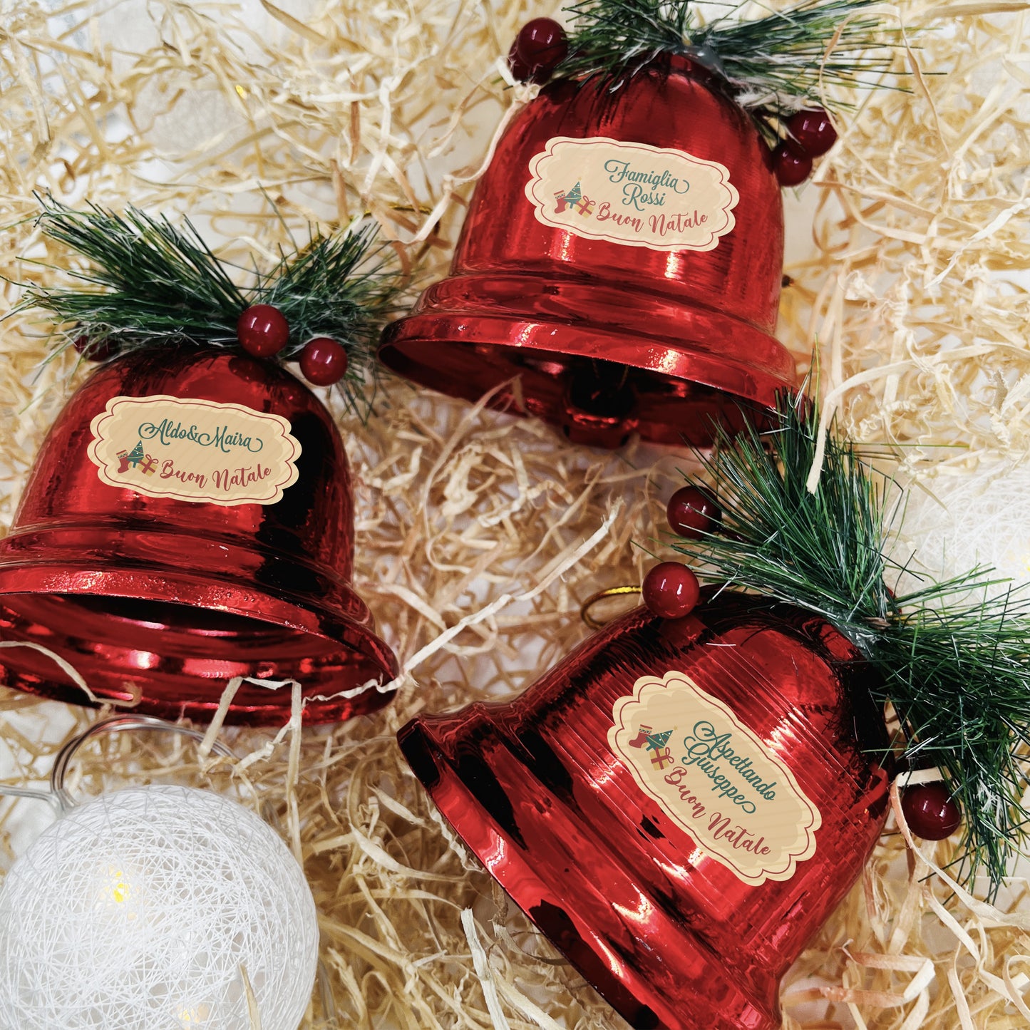 Buon Natale Set Campanelle di Natale personalizzate - Decorazioni di Natale