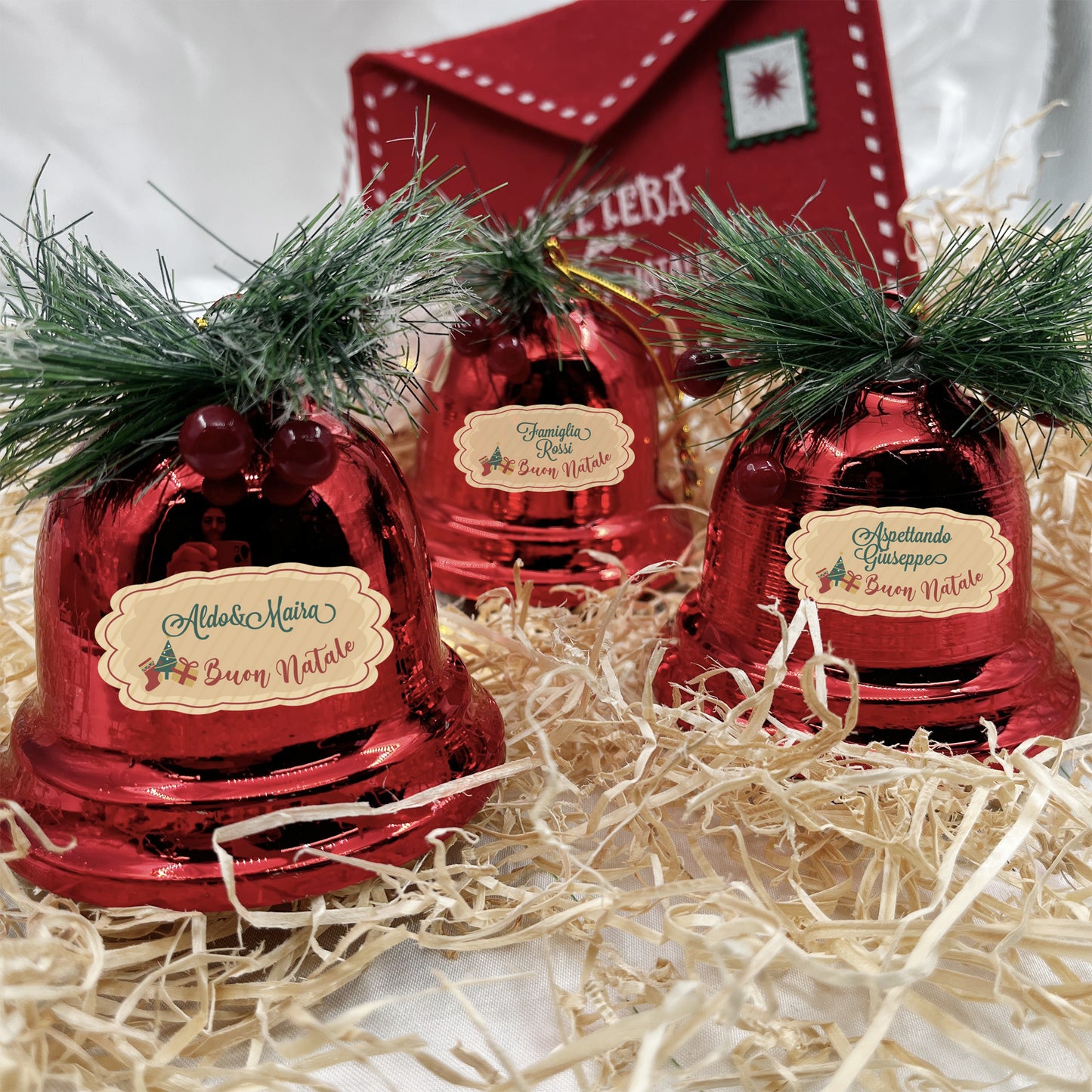 Buon Natale Set Campanelle di Natale personalizzate - Decorazioni di Natale