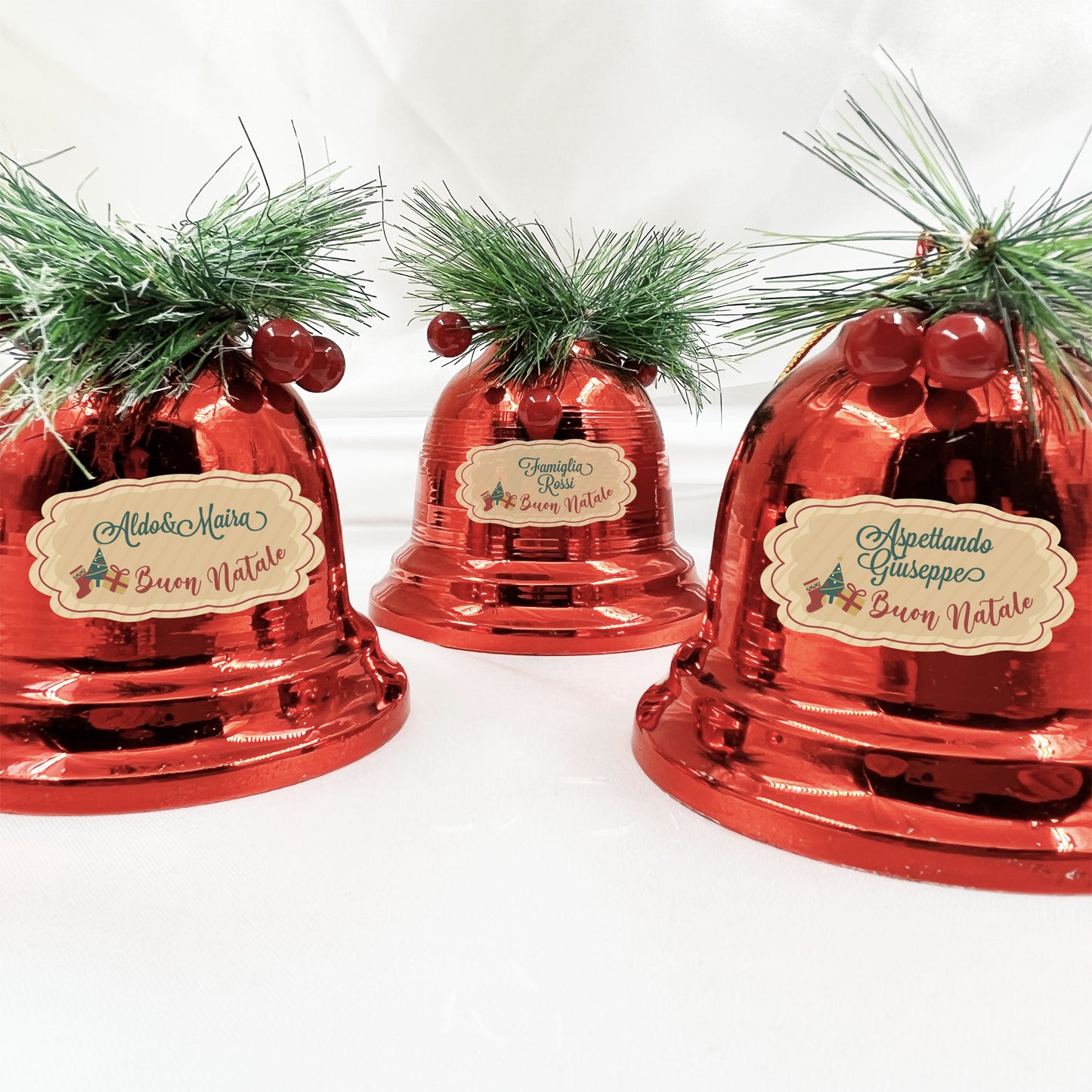 Buon Natale Set Campanelle di Natale personalizzate - Decorazioni di Natale