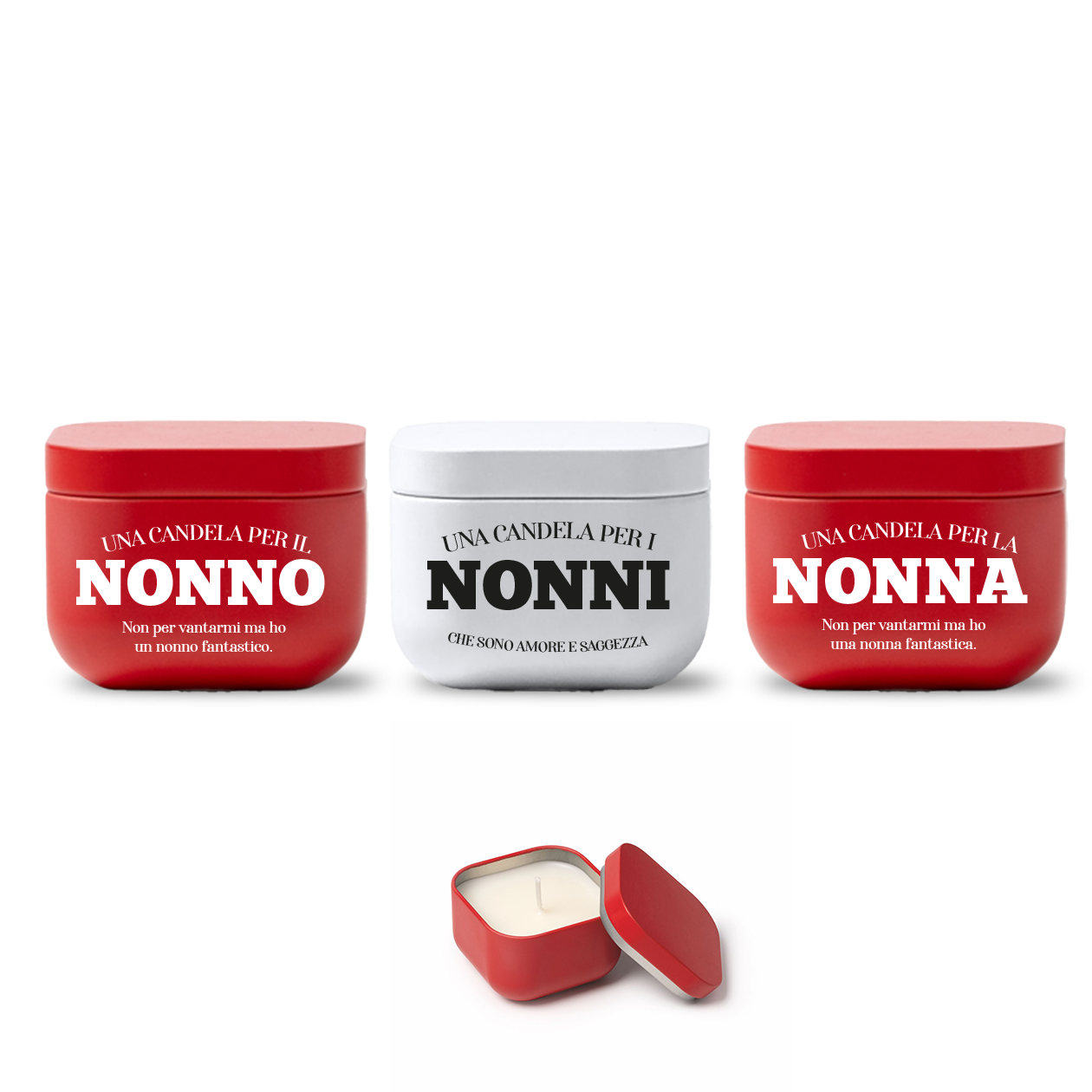Una candela per i nonni - Set di 3 Candele Profumate