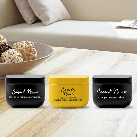 Qui i nipoti hanno sempre ragione - Set di 3 Candele Profumate