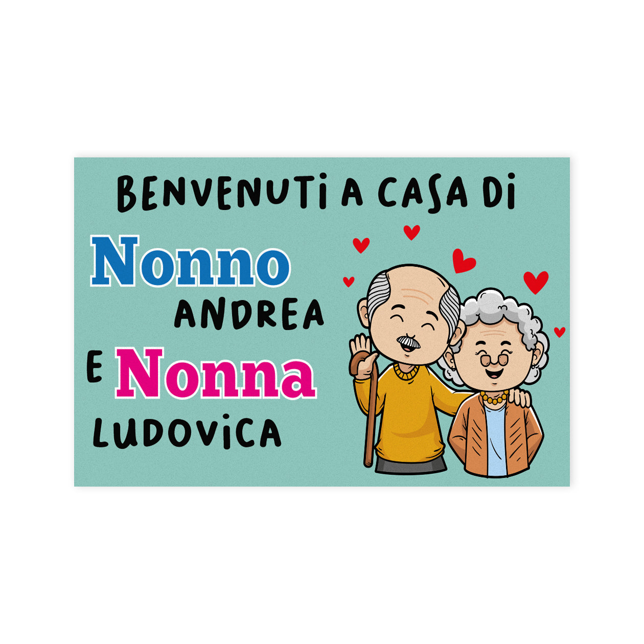 Benvenuti a casa dei nonni - Tappeto - personalizzato con nomi