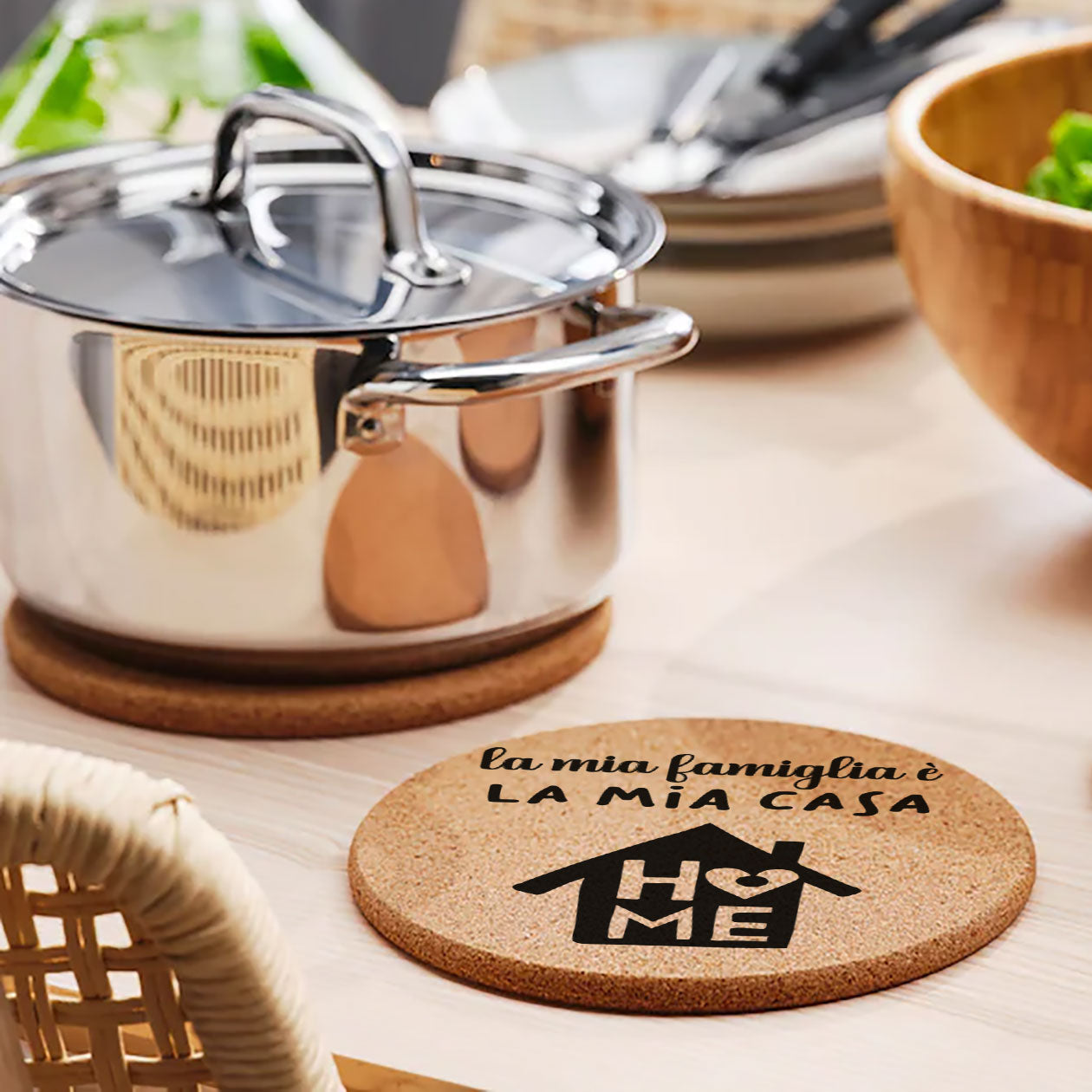 Home - Set da 3 pezzi Sottopentola in sughero naturale 19cm