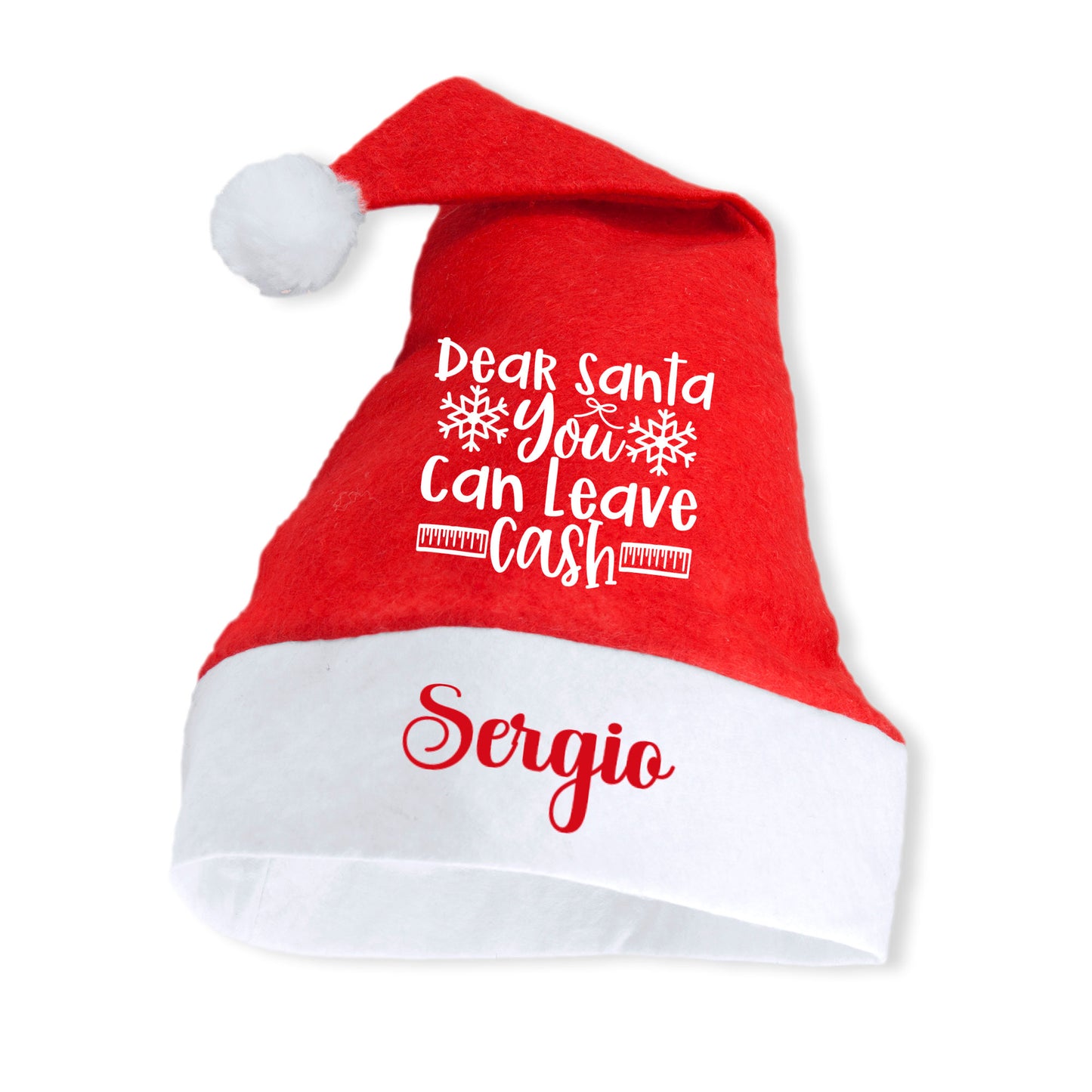 Dear Santa - Cappello da Babbo Natale - personalizzato con nome