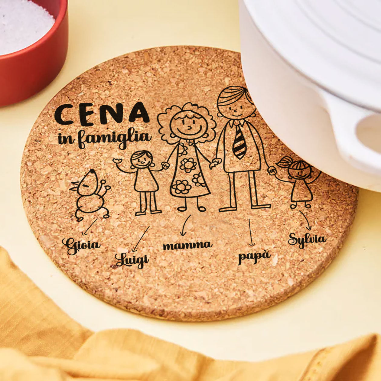 Home - Set da 3 pezzi Sottopentola in sughero naturale 19cm