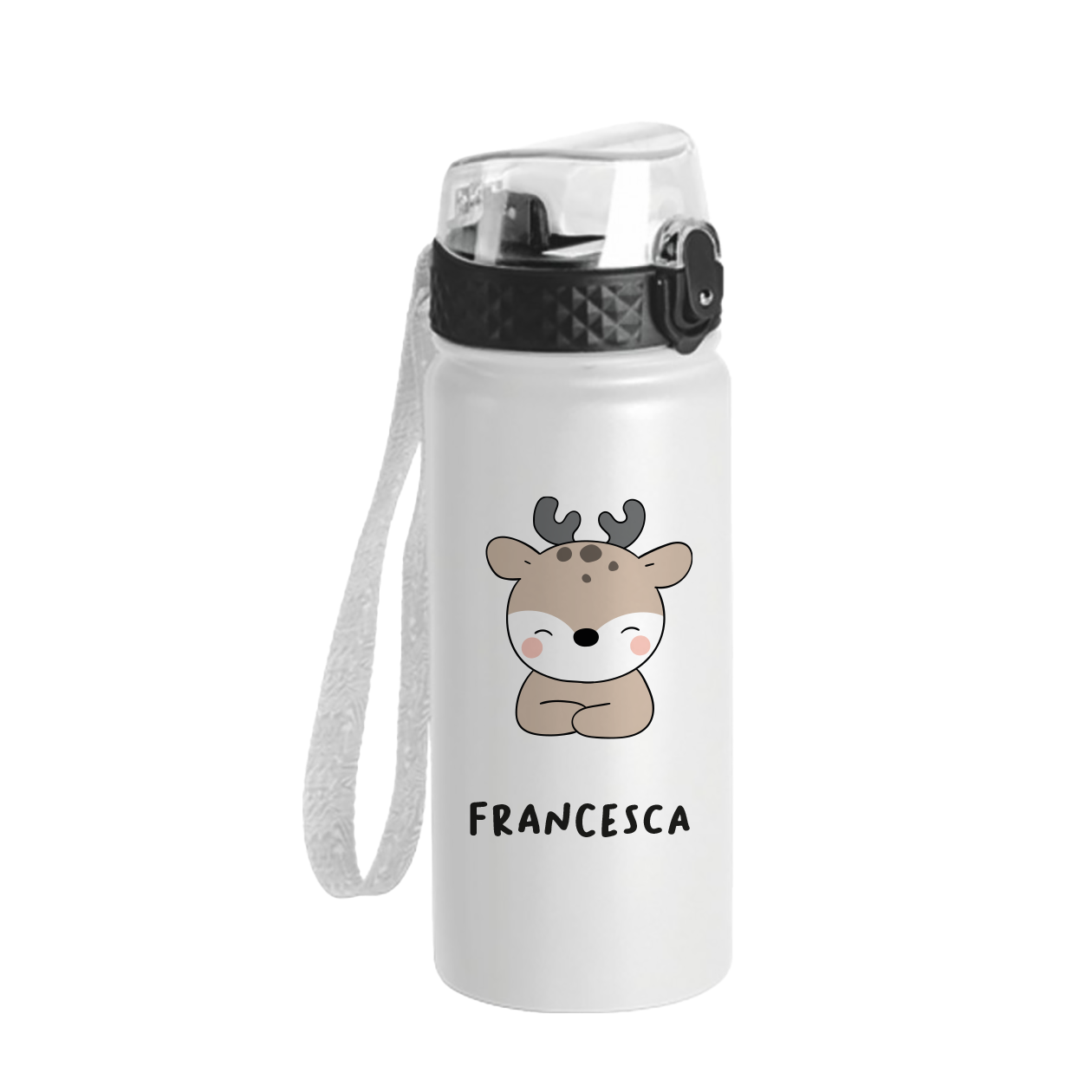Renna - Borraccia termica da 550 ml - personalizzata con nome