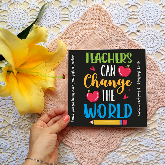 Teacher can change the world - Mattonella in Ceramica