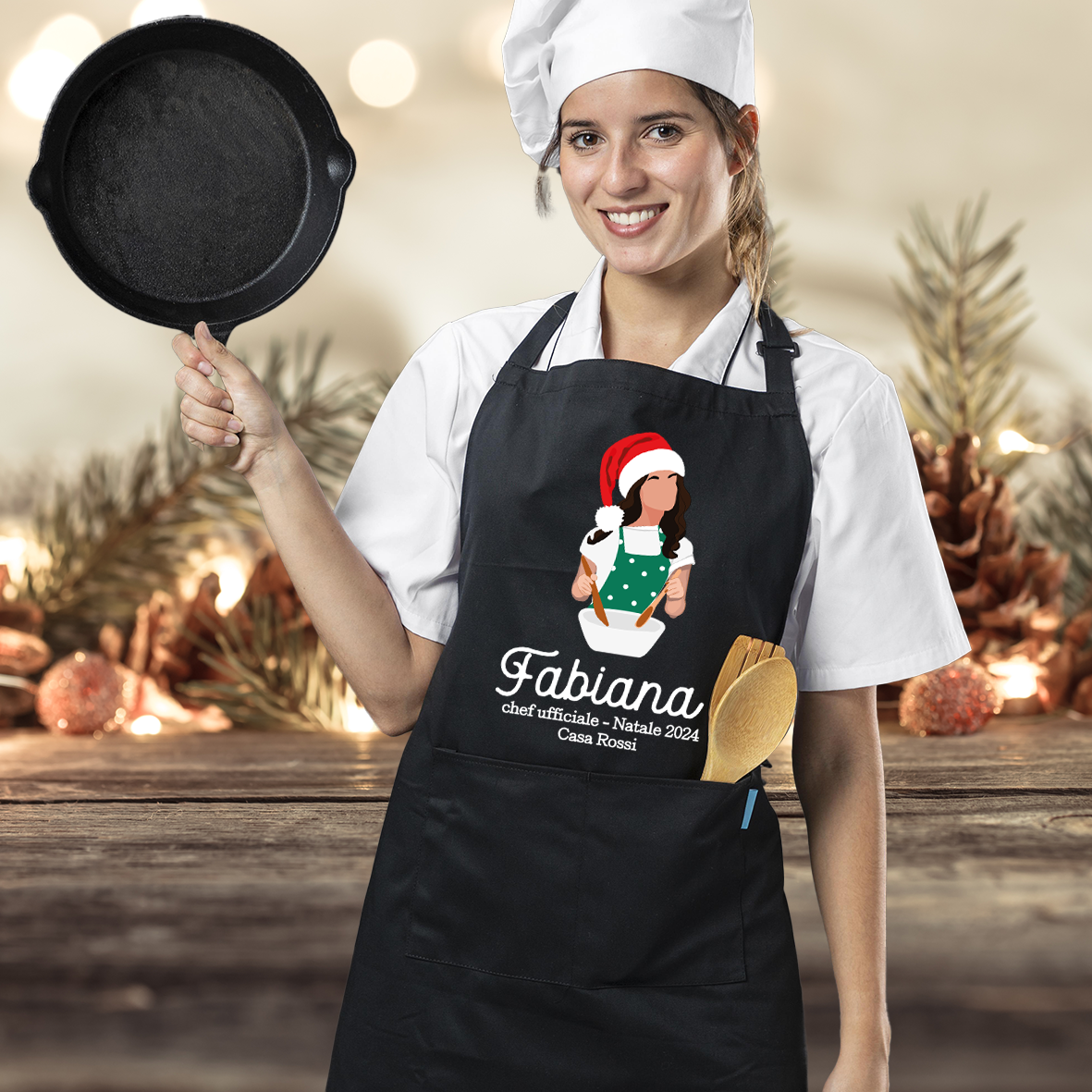 Chef di Natale - Grembiule da Cucina Natalizio - personalizzato con nome