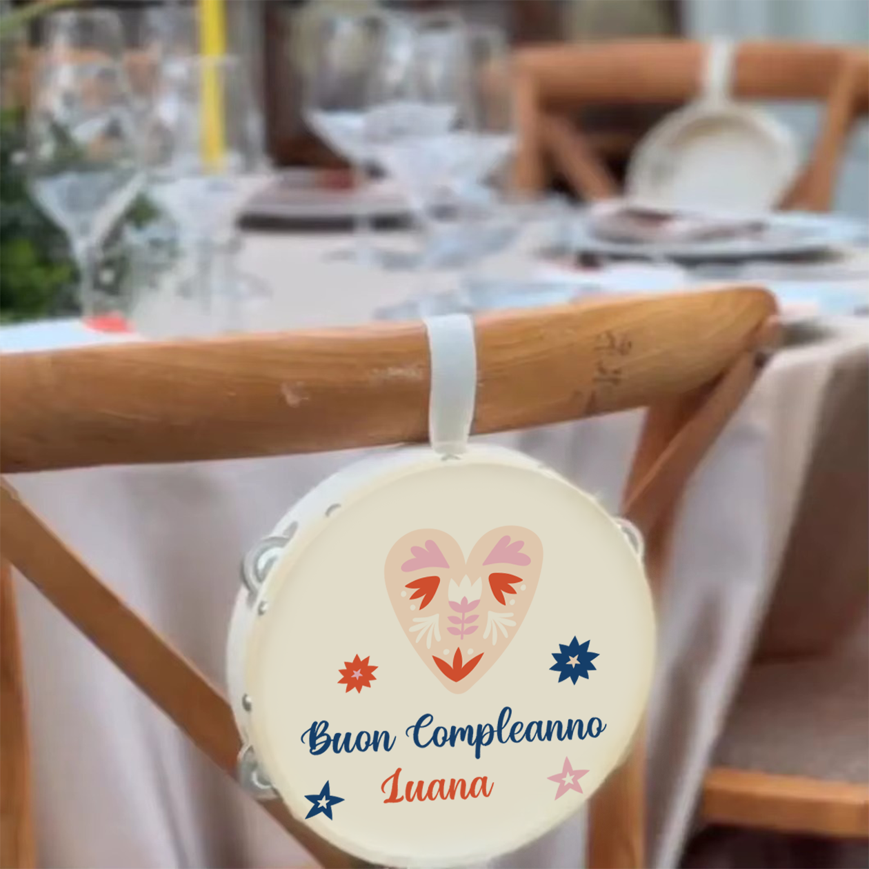 Buon Compleanno - Set da 10 Tamburelli - personalizzati con nome