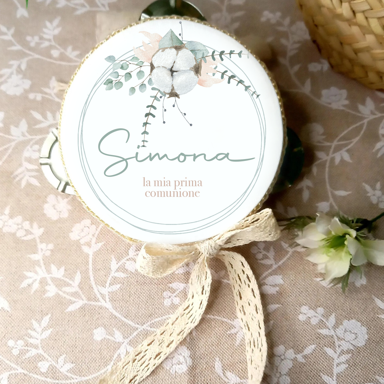 La mia prima comunione - Set da 10 Tamburelli - personalizzati con nome