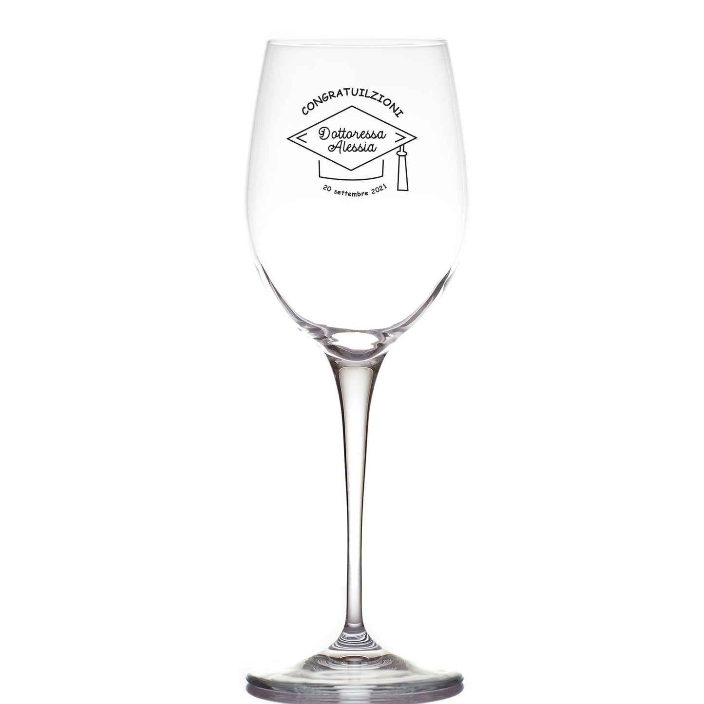 Congratulazioni Dott. - Calice Bicchiere da Vino - personalizzato